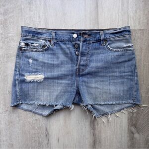 Levi's Blue Distressed Jean Shorts